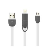 Cablu De Date MRG M-166, 2 in 1, Iphone 5/6 + Micro Usb, Alb C166, Other