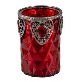 Cumpara ieftin Vaza flori sticla rosie 9x14 cm