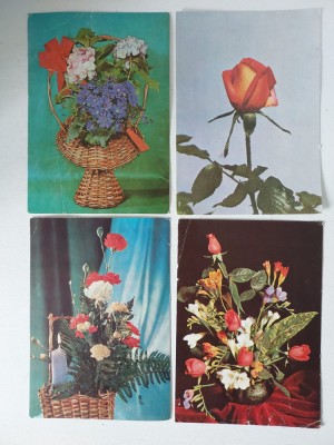 Lot 4 felicitari tip vedere, vechi, anii 70-80, scrise, Romania, 2 circulate, 2 necirculate foto