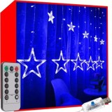 Perdea luminoasa, 138 LED-uri, alb rece, 8 moduri iluminare, telecomanda, intrare USB