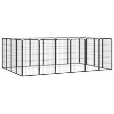vidaXL ?arc caini 20 panouri negru 50x100 cm o?el vopsit electrostatic foto