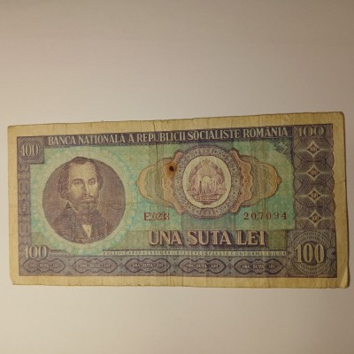 Di.60. Bancnota 100 lei 1966 circulata foto