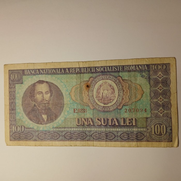 Di.60. Bancnota 100 lei 1966 circulata