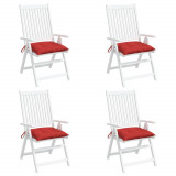 VidaXL Perne de scaun, 4 buc., roșu, 50x50x7 cm, textil oxford