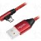 Cablu USB A mufa, USB B micro mufa (in unghi), USB 2.0, lungime 0.3m, ro&amp;#351;u, LOGILINK - CU0149