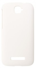 Husa tip capac plastic cauciucat alba pentru Alcatel One Touch Pop C7 Single Sim (OT-7040A, 7040F, 7041X) / Dual Sim (OT-7040D, 7041D, 7040E)