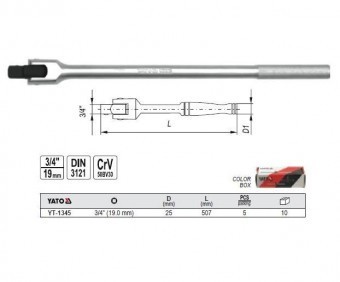 Prelungitor cu prindere flexibila 3/4&amp;quot;, YATO YT-1345 foto