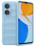 Husa Wave din Silicon compatibila Honor X7 Anti-Shock, Albastru deschis, Oem