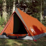 VidaXL Cort camping 2 pers. gri/portocaliu 200x120x88/62cm tafta 185T