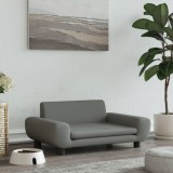 VidaXL Pat de c&acirc;ini, gri &icirc;nchis, 70x45x33 cm, catifea