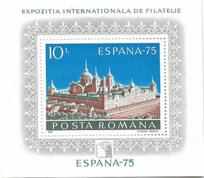 Colita Expozitia Internationala Filatelica &amp;quot;Espana &amp;#039;75&amp;quot;, 1975 - NEOBLITERATA foto