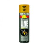 Vopsea Spray Marcaje Rust-Oleum Galben, 500ml, Alchidica, Exterior, Metal/Beton/Asfalt, Uscare Rapida, Acoperire 10m2, Finisaj Mat