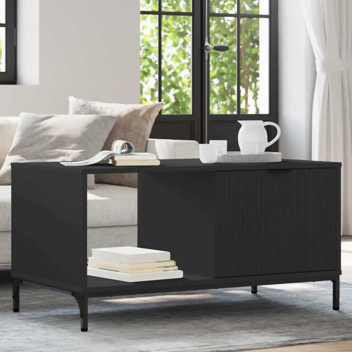 vidaXL Masă de cafea Negru 90 x 49 x 46 cm Lemn compozit 883445