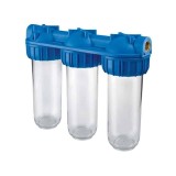 Carcasa transparenta pentru filtru de apa in trei etape 10x1