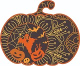 Cumpara ieftin Sticker decorativ, Halloween Pumpkin, Maro, 72 cm, 7035ST, Oem
