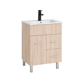 Dulap de baie cu chiuveta Leziter Neo 60, stejar sonoma, 61 cm