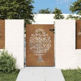 vidaXL Poartă pentru grădină, 85x125 cm, oțel corten, model copac
