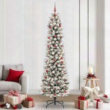 VidaXL Brad de Crăciun artificial cu 300 LED Verde și alb 240 cm 3396129