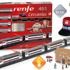 Trenulet electric calatori Cercanias RENFE 451 metalic, cu lumina si sapca conductor tren