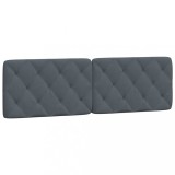 Cumpara ieftin Perna tablie de pat, gri inchis, 160 cm, catifea