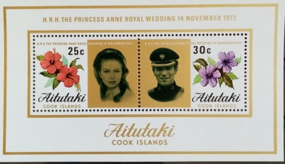 BC330, Aitutaki 1973, colita Printesa Anne foto