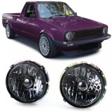 Faruri din sticla clare cu fum negru H4, pereche, potrivite pentru VW Caddy I 82-92 + Jetta I 79-84 Performance AutoTuning