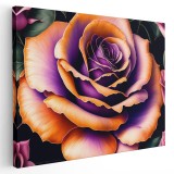 Tablou floare trandafir detaliu mov 1657 Tablou canvas pe panza CU RAMA 60x90 cm
