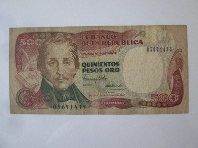 Columbia 500 Pesos Oro 1990 foto