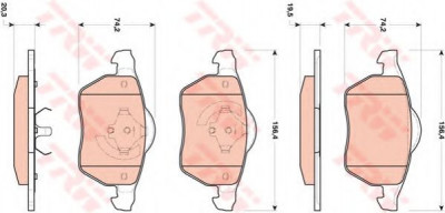 Set placute frana,frana disc SAAB 9-5 Combi (YS3E) (1998 - 2009) TRW GDB1717 foto