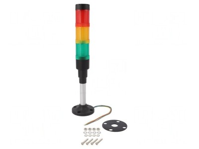 Coloană de Semnalizare LED Roșu Galben Verde 230V foto