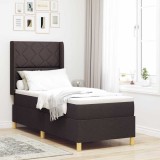 Cumpara ieftin Pat cu arcuri cu benzi LED Maro 80 x 200 cm tesatura