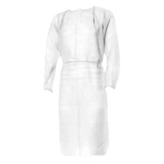 Halate Reutilizabile Vizitatori, S, 5 Buc/Set, cu Elastic Incheieturi si Legaturi Spate, Polipropilena, Culoare Alba, Halate pentru Vizitatori, Halate foto
