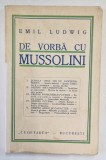 DE VORBA CU MUSSOLINI de EMIL LUDWIG