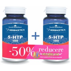 Pachet 5-HTP 100 60cps+60cps (50% reducere la al doilea produs)