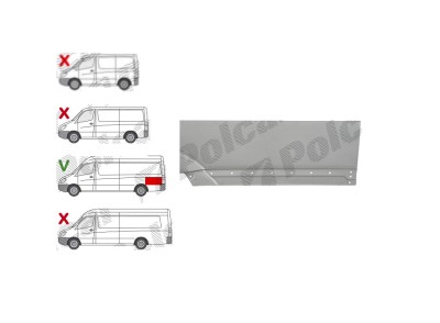 Segment reparatie aripa spate Volkswagen Crafter (2e), 12.2005-04.2017; Mercedes Sprinter, 07.2006-2018, model: versiune Long 4300mm, montare spate, foto