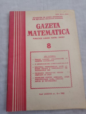 Gazeta matematica vol 8 1982 foto