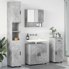 vidaXL Set de mobilier pentru baie 4 pcs Gri beton 61 x 35 x 64 cm 3392976