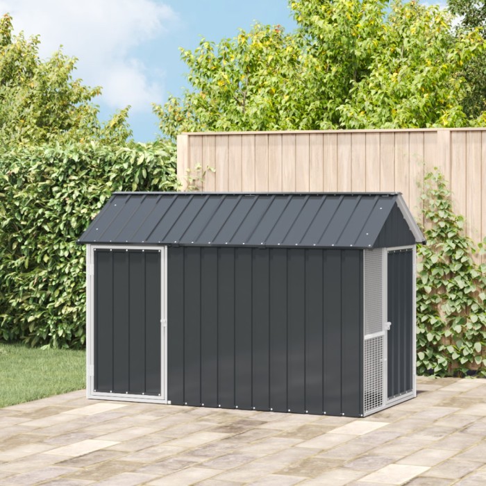 vidaXL Cușcă pentru păsări Antracit 215 x 112 x 141 cm Oțel galvanizat