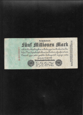 Rar! Germania 5000000 5.000.000 marci mark (5 milioane) 1923 seria9639667 foto