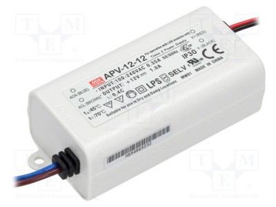 Alimentator pulsatoriu LED MEAN WELL 12W 12VDC 1A foto