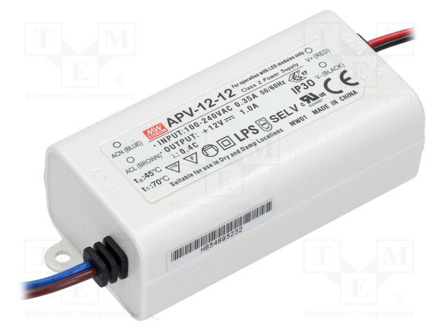 Alimentator pulsatoriu LED MEAN WELL 12W 12VDC 1A