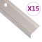 vidaXL Profile trepte &icirc;n formă de L, 15 buc. șampanie 100 cm aluminiu 146772