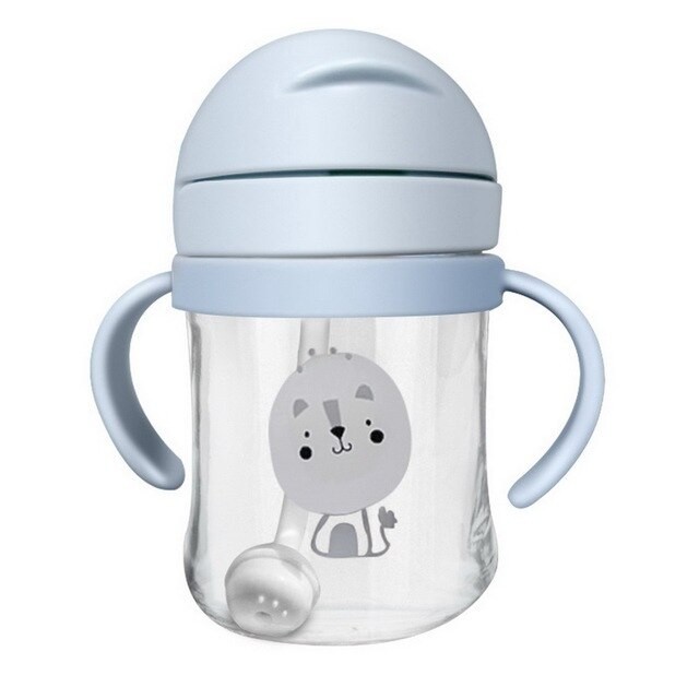 Cana cu pai moale REDQUIT&reg; pentru copii, 250 ml, albastru, + 6 luni