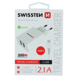 Cumpara ieftin Set Incarcator Retea Swissten Smart IC 2xUSB + Cablu Date Type-C 1.2m 2.1A Alb