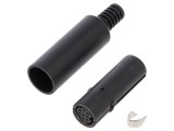 Mufă DIN 8-pin Mini Mamă cu Manson pentru Lipire pe Cablu Drept
