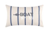 Perna Decorativa Pampelonne 30x50cm, Culoare Alb/Albastru, 100% Bumbac