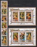 Burundi 1974 - Crăciun - Picturi de Botticelli, Memling, Lippi, s.a., 2 Serii + 2 Colițe, SET COMPLET, MNH, Nestampilat