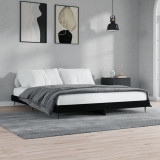 Cadru de pat, negru, 140x200 cm, lemn prelucrat, vidaXL