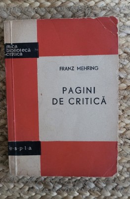 FRANZ MEHRING-PAGINI DE CRITICA foto