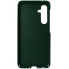 Husa spate policarbonat aspect Carbon, verde cu negru, pentru Samsung Galaxy A35 5G